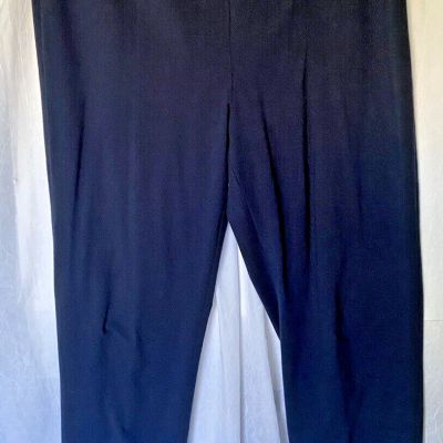 Susan Graver Style Size XL Stretch Navy Legging pull on zipper ankle hem